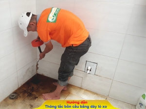 Thông tắc cống, Hướng dẫn cách thông tắc cống bằng dây lò xo