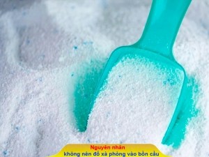 Vì sao không nên đổ xà phòng vào bồn cầu